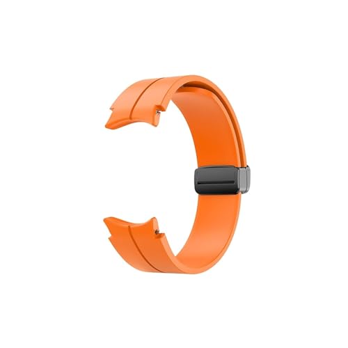 No Gap Silikonarmband for Samsung Galaxy Watch 5/4 40 mm 44 mm 5 Pro 45 mm Armband for Watch 4 Classic Gürtel (Color : Orange, Size : For Watch 5 Pro 45mm) von WUURAA