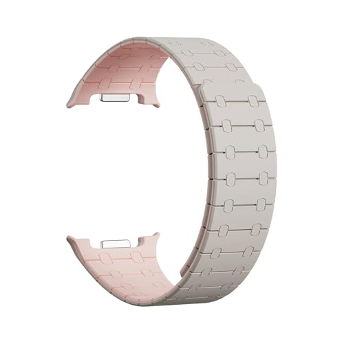 No Gaps Loop Band for Samsung Galaxy Watch 8 40mm 44mm Silikon-Sportarmband for Watch8 Classic 46 mm Armband mit gebogenem Ende(Starlight Pink,For Watch 8 44mm) von WUURAA