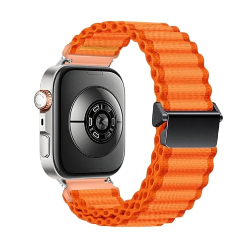 Nylon Loop Sportarmband for Huawei Watch Fit 3 4 4Pro Atmungsaktives Armband for Huawei Fit4/Fit4pro Austauschbares Band(Orange-Silver,For fit 4 pro) von WUURAA
