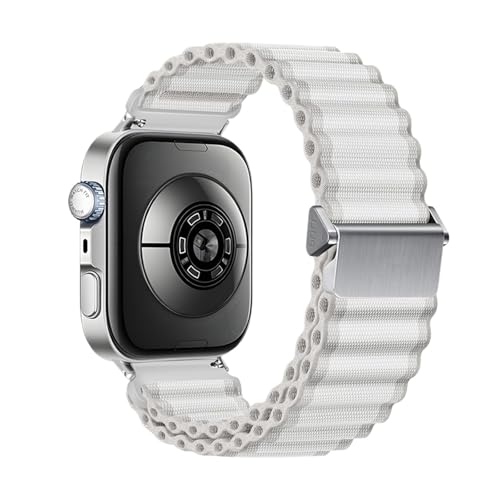 Nylon Loop Sportarmband for Huawei Watch Fit 3 4 4Pro Atmungsaktives Armband for Huawei Fit4/Fit4pro Austauschbares Band(White Silver,For Fit 3) von WUURAA