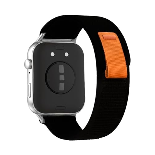 Nylon Loop Sportarmband for Huawei Watch Fit3 Fit4 Fit4Pro Spezialverbinder Band Ersatz Atmungsaktives Armband(Pure black,For FIT 4) von WUURAA