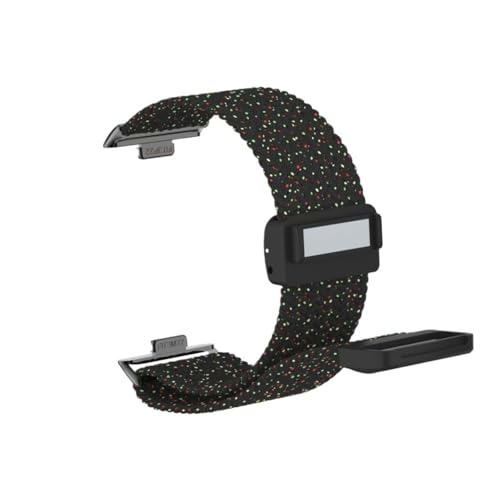 Nylon Loop Sportarmband for Huawei Watch Fit3 Fit4 Fit4Pro Spezialverbinder Band ersetzen Elastizitätsarmband(13 Color Dot Black,For FIT3/4) von WUURAA