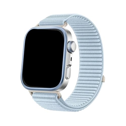 Nylon Loop Strap for Huawei Watch Fit 4 Pro Gewebtes Sportarmband for Huawei Watch Fit 3/4 Armband(Ice Blue,For Fit 3) von WUURAA