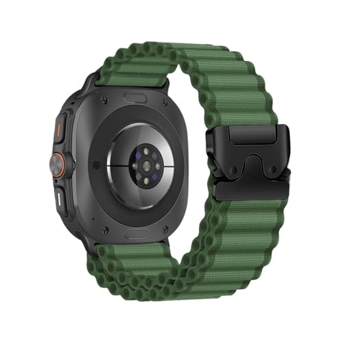 Nylon Loop Strap for Samsung Galaxy Watch 7 Ultra 47mm Armband Correa for GALAXY ULTRA Parachute Trail Schnallenband(Green B) von WUURAA