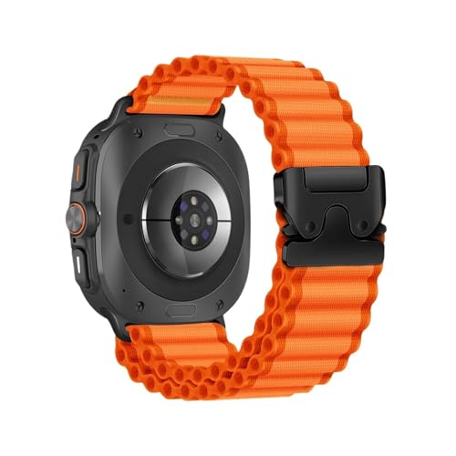 Nylon Loop Strap for Samsung Galaxy Watch 7 Ultra 47mm Armband Correa for GALAXY ULTRA Parachute Trail Schnallenband(Orange B) von WUURAA