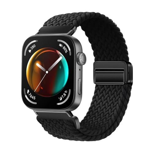Nylon Woven Loop Strap for Huawei Watch Fit 3 4 4Pro Sportarmband for Huawei Fit4/Fit4pro Ersatz for atmungsaktives Band(Black,For Fit 4 Pro) von WUURAA