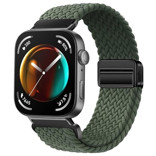 Nylon Woven Loop Strap for Huawei Watch Fit 3 4 4Pro Sportarmband for Huawei Fit4/Fit4pro Ersatz for atmungsaktives Band(Green,For Fit 4 Pro) von WUURAA