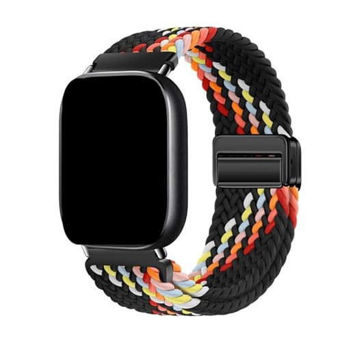 Nylon gewebtes, atmungsaktives Sportarmband for Huawei Watch Fit 3 4 4Pro Armband for Huawei Fit4/Fit4pro austauschbares Band(Black Rainbow,For Fit 3) von WUURAA