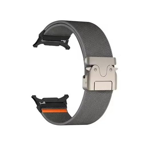 Nylon gewebtes Armband for Samsung Galaxy Watch 7 Ultratrta Ersatzarmband for Galaxy Watch Ultra Correa(Deep Grey Black) von WUURAA