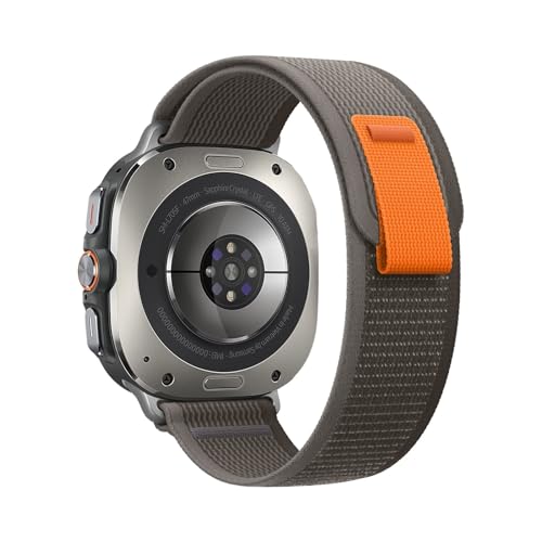 Nylonband for Samsung Galaxy Watch 8 Ultra2, lückenloses, atmungsaktives Armband for Watch7 Ultra 47 mm, ersetztes Armband Correa(Black gray,For Watch Ultra 47mm) von WUURAA