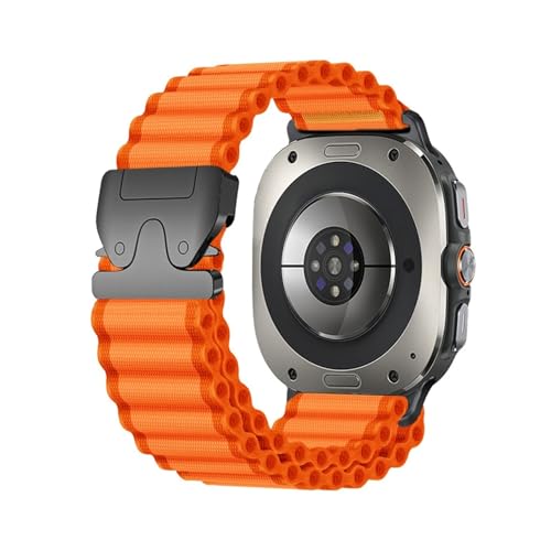 Parachute Trail-Schleife for Samsung Galaxy Watch Ultra Strap 47 mm Nylonarmband Correa for Galaxy Watch 7 Ultra Band(Orange Black) von WUURAA