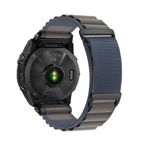 QuickFit 20/22/26mm gewebtes Nylonband for Garmin Fenix ​​8 47mm 51mm E 7 7X 6 6X 5 5X Plus/Enduro 3/Epix Pro Gen 2 Armband(Blue,22mm) von WUURAA