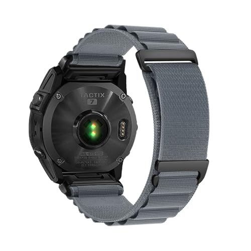 QuickFit 20/22/26mm gewebtes Nylonband for Garmin Fenix ​​8 47mm 51mm E 7 7X 6 6X 5 5X Plus/Enduro 3/Epix Pro Gen 2 Armband(Blue Gray,26mm) von WUURAA