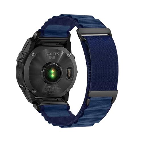 QuickFit 20/22/26mm gewebtes Nylonband for Garmin Fenix ​​8 47mm 51mm E 7 7X 6 6X 5 5X Plus/Enduro 3/Epix Pro Gen 2 Armband(Dark Blue,26mm) von WUURAA