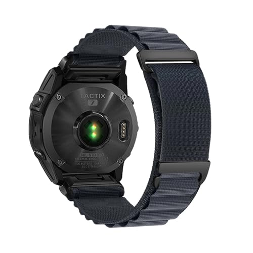 QuickFit 20/22/26mm gewebtes Nylonband for Garmin Fenix ​​8 47mm 51mm E 7 7X 6 6X 5 5X Plus/Enduro 3/Epix Pro Gen 2 Armband(Deep Blue,26mm) von WUURAA