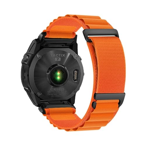 QuickFit 20/22/26mm gewebtes Nylonband for Garmin Fenix ​​8 47mm 51mm E 7 7X 6 6X 5 5X Plus/Enduro 3/Epix Pro Gen 2 Armband(Orange,26mm) von WUURAA
