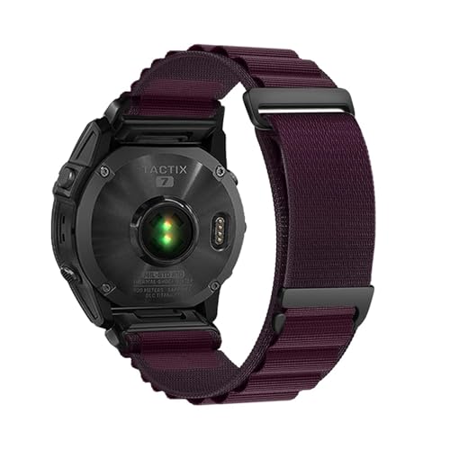 QuickFit 20/22/26mm gewebtes Nylonband for Garmin Fenix ​​8 47mm 51mm E 7 7X 6 6X 5 5X Plus/Enduro 3/Epix Pro Gen 2 Armband(Wine Red,20mm) von WUURAA