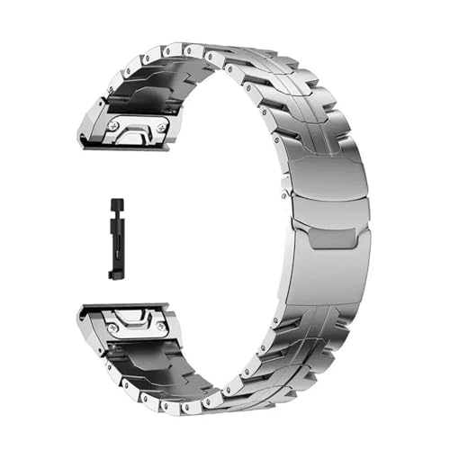 QuickFit 22 26 mm Titanarmband for Garmin Fenix ​​8 51 mm 7 7X 6 6X Pro Titan-Metallband for Garmin Fenix ​​5 5X Plus-Armband(NO.1 Silver,Quick Fit 26mm) von WUURAA