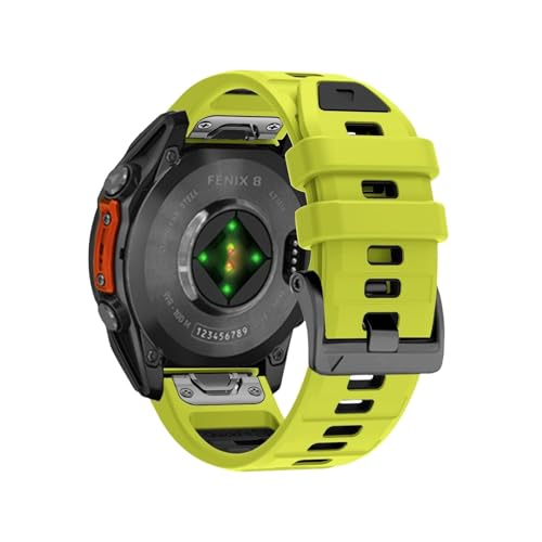 QuickFit 22 mm 26 mm Silikon-Uhrenarmband for Garmin Fenix ​​E 8 5 5X 6X 7 7X/Epix Pro Gen 2 TACTIX/Mk2 Mk2i G1/MARQ/Enduro 3 2 Armband(Green Black,Quick Fit 26mm) von WUURAA