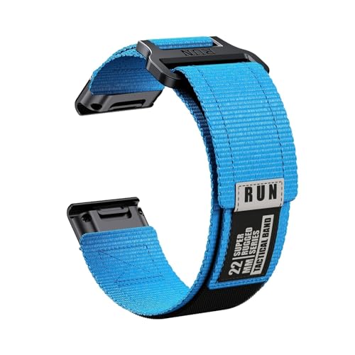 QuickFit 22mm 26mm breites Nylonband for Garmin Fenix 8 ​​7 7X Pro 6 6X 5 5X Plus Instinctive 2 Armband ersetzen Band Correa(SkyU,22mm(Fenix 8 47mm)) von WUURAA