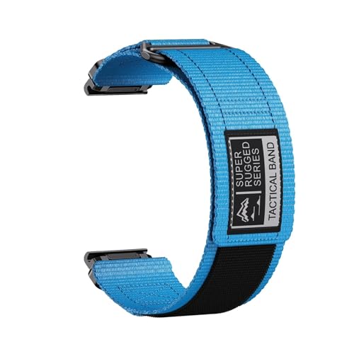 QuickFit 26mm Nylonband for Garmin Fenix ​​8 51mm 7X 6X Pro 5X Plus/Enduro 3 2/Tavtix 7pro/Epix Pro Armband(Sky blue,26mm) von WUURAA