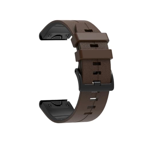 Silikon-Leder-22-26-mm-Quickfit-Gurt for Garmin Fenix ​​8 X 51 47 mm E 7X 7Pro 6X 6Pro Enduro 3 2 Ersatzarmband(Dark brown,22mm(Fenix 8 47mm)) von WUURAA