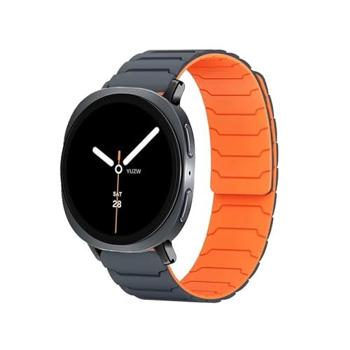 Silikon-Loop-Band for Samsung Galaxy Watch 8 44mm 40mm Ersatz-Sportarmband for Watch8 Classic 46mm Armband(Grey orange,For Watch 8 40MM) von WUURAA