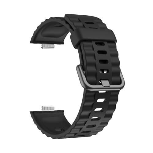 Silikon-Reifenprofilarmband for Huawei Watch Fit 4 Pro Armband for Watch Fit4 Fit3 Ersatzbänder(Black,For Fit 4 Pro) von WUURAA
