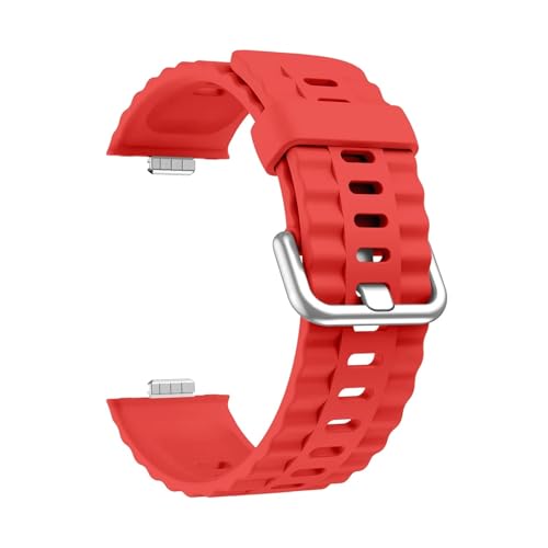 Silikon-Reifenprofilarmband for Huawei Watch Fit 4 Pro Armband for Watch Fit4 Fit3 Ersatzbänder(Red,For Fit 4 Pro) von WUURAA