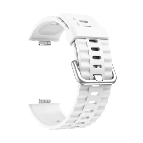 Silikon-Reifenprofilarmband for Huawei Watch Fit 4 Pro Armband for Watch Fit4 Fit3 Ersatzbänder(WHITE,For Fit 4 Pro) von WUURAA