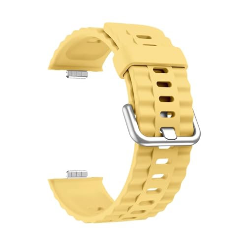 Silikon-Reifenprofilarmband for Huawei Watch Fit 4 Pro Armband for Watch Fit4 Fit3 Ersatzbänder(Yellow,For Fit 4 Pro) von WUURAA