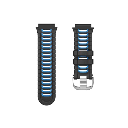 Silikon-Uhrenarmband, passend for Garmin Forerunner 920XT, Ersatzarmband for Trainings- und Sportuhren (Color : Black Blue, Size : For Forerunner 920XT) von WUURAA