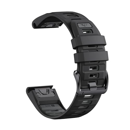 Silikonarmband 20mm for Garmin Fenix ​​8 43mm/7S/7SPro/6S/6SPro/5S/5SPlus Armband for Epix Pro 42 mm Quick Fit Band(Black Stone Ink Grey,For Fenix 6S 6S Pro) von WUURAA