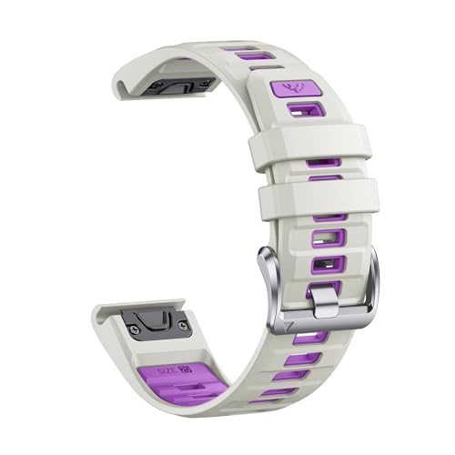 Silikonarmband 20mm for Garmin Fenix ​​8 43mm/7S/7SPro/6S/6SPro/5S/5SPlus Armband for Epix Pro 42 mm Quick Fit Band(Misty Grey Violet,For Fenix 8 43mm) von WUURAA