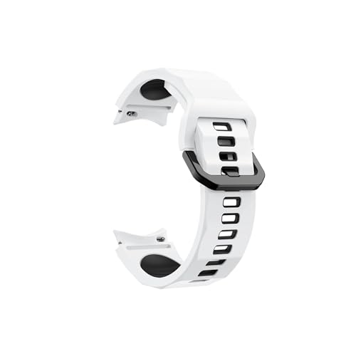 Silikonarmband for Galaxy Watch 5 Pro 45 mm, Silikon-Wellen-Ozean-Band, geeignet for Samsung Galaxy Watch 5 4 Armband 40 44 45 (Color : White black, Size : For Watch 5 pro) von WUURAA