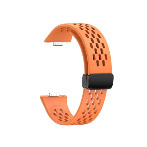 Silikonarmband for Huawei Watch Fit4 Fit3, atmungsaktives Ersatzarmband for HUAWEI Fit 4 Pro Armband(Orange,For Huawei Fit 4 Pro) von WUURAA