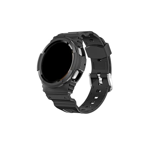 Silikonarmband for Samsung Galaxy Watch 5/4 40 mm 44 mm TPU Ring Lünette Gehäuse Band Armband(Color:Black,Size:44MM) von WUURAA