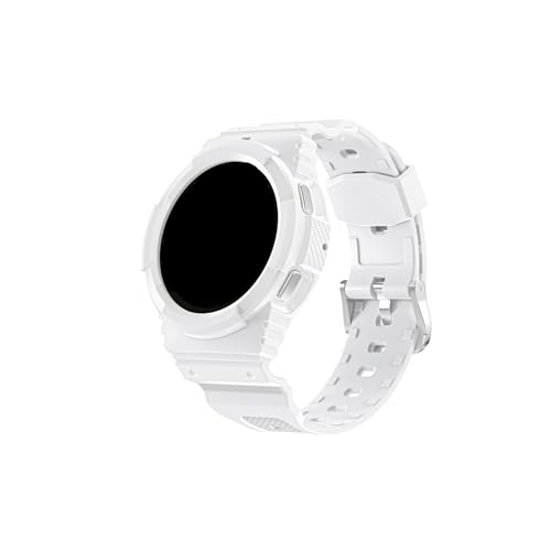 Silikonarmband for Samsung Galaxy Watch 5/4 40 mm 44 mm TPU Ring Lünette Gehäuse Band Armband(Color:White,Size:44MM) von WUURAA