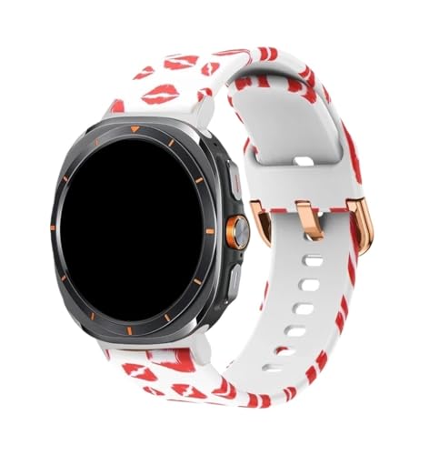 Silikonarmband for Samsung Galaxy Watch 7 Ultrta, Ersatz-Silikonarmband for Galaxy Watch Ultra Correa(Flaming red Lips) von WUURAA