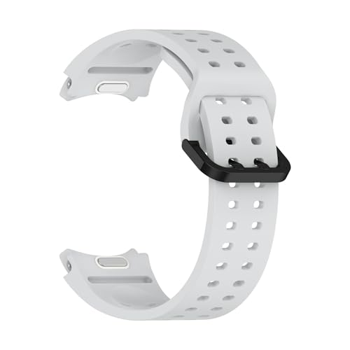 Silikonarmband im Höhlenstil for Samsung Galaxy Watch 4/5/6/7 40mm 44mm Armband im Knopfstil for Watch 6 Classic 47mm 43mm Band(Grey,For Watch 7 FE) von WUURAA