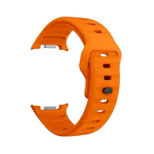 Silikonarmband mit umgekehrter Schnalle for Samsung Galaxy Watch 8 40 44MM/8Classic 46MM, ersetzt atmungsaktives Armband(Orange,For Watch8 Classic) von WUURAA