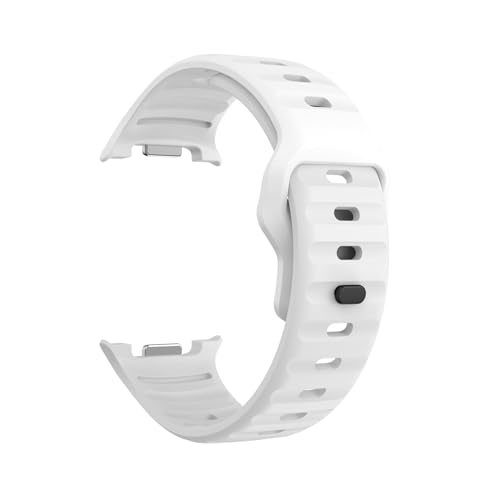 Silikonarmband mit umgekehrter Schnalle for Samsung Galaxy Watch 8 40 44MM/8Classic 46MM, ersetzt atmungsaktives Armband(White,For Watch8 44mm) von WUURAA