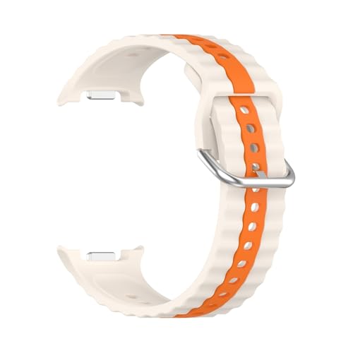 Sport-Silikonarmband for Samsung Galaxy Watch 8Classic Ultra 2, atmungsaktives Band for Galaxy Watch8 40 44mm, Zubehör(Starlight Orange,For Watch 8 40mm) von WUURAA
