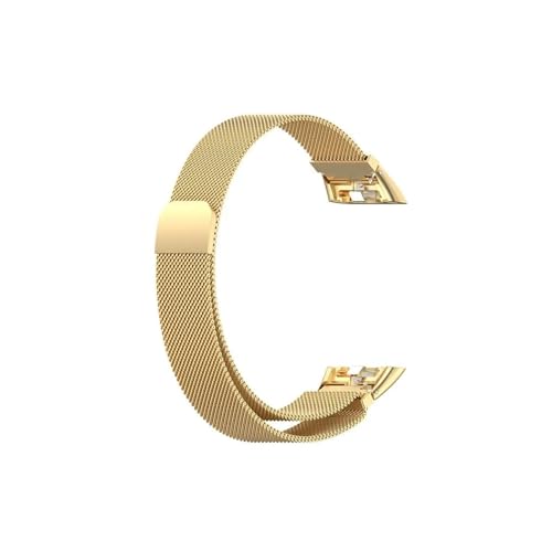 Steel Milan Magnetisches Schlaufenarmband, passend for Huawei Band 6, Armband, Ersatzarmband, passend for Huawei Honor Band 6, Metall-Handgelenkband (Color : Gold, Size : For huawei band 6pro) von WUURAA