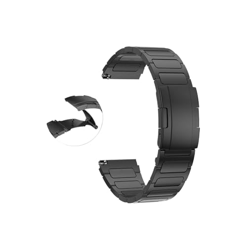 Titanarmband for Garmin Forerunner 265 255 Musik Vivoactive 4 Venu 2 Band for Huawei Uhr 4 Pro GT 3 2 22mm Metall Herren (Color : Black 2, Size : For Forerunner 265) von WUURAA