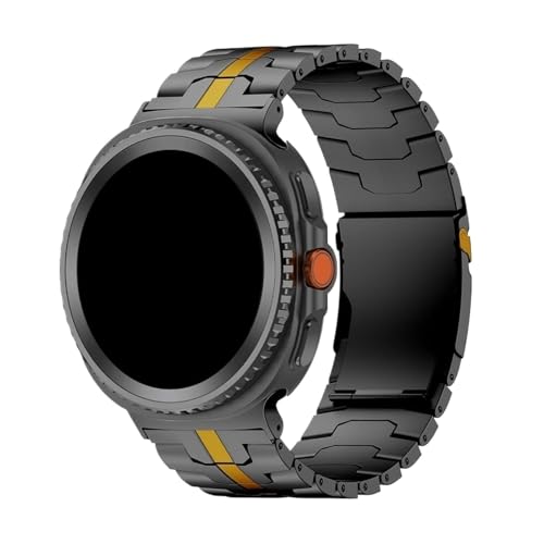Titanarmband for Samsung Galaxy Watch 8 44mm 40mm Business-Armband for SAMSUNG GALAXY WATCH ULTRA 2 Bands Zubehör(Black Gold,For Galaxy 8Classic 46mm) von WUURAA