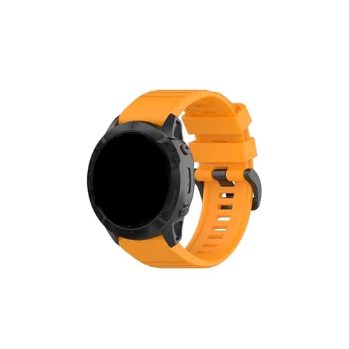 Uhrenarmband passend for Garmin Descent Mk2 2S/Fenix ​​6 6S 6X 5X 5 5S/Forerunner 945 935 Sport Silikon-Schnellverschluss-Armband (Color : Orange, Size : 20mm) von WUURAA
