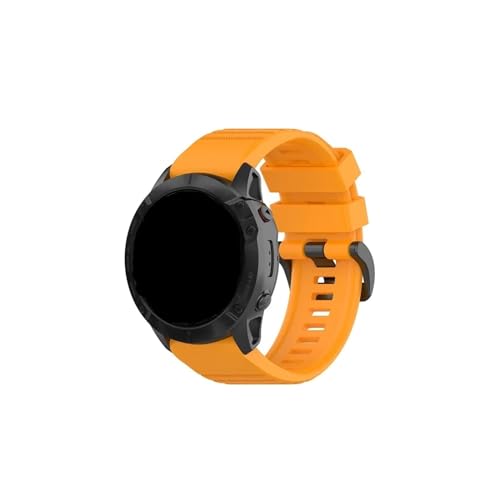 Uhrenarmband passend for Garmin Descent Mk2 2S/Fenix ​​6 6S 6X 5X 5 5S/Forerunner 945 935 Sport Silikon-Schnellverschluss-Armband (Color : Orange, Size : 26mm Fenix 6X Pro) von WUURAA