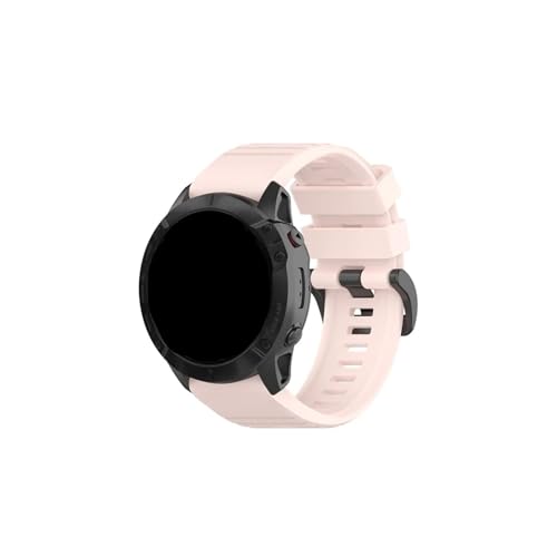 Uhrenarmband passend for Garmin Descent Mk2 2S/Fenix ​​6 6S 6X 5X 5 5S/Forerunner 945 935 Sport Silikon-Schnellverschluss-Armband (Color : Pink, Size : 26mm Fenix 6X Pro) von WUURAA