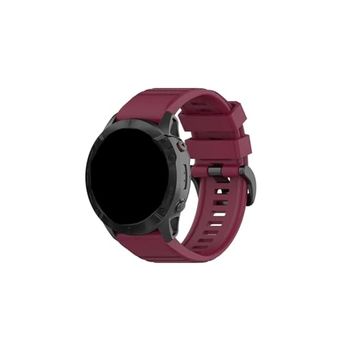 Uhrenarmband passend for Garmin Descent Mk2 2S/Fenix ​​6 6S 6X 5X 5 5S/Forerunner 945 935 Sport Silikon-Schnellverschluss-Armband (Color : Wine, Size : 20mm) von WUURAA